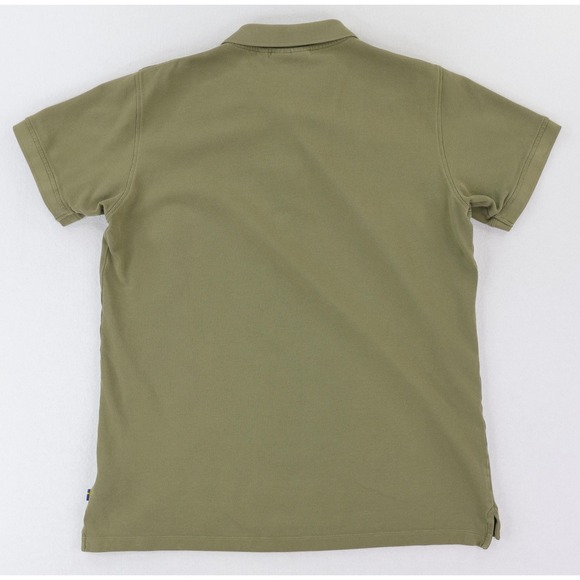Fjallraven Ovik Polo Shirt Mens Large Green Outdoor Hiking Cotton Knit Casual - Picture 2 of 10